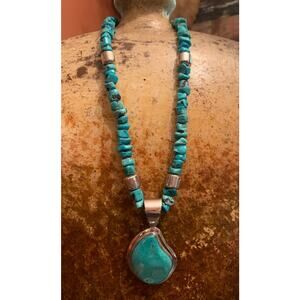 Jay King Turquoise Nugget Necklace with Sterling Pendant